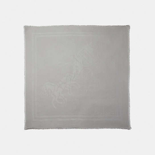 C2503 - Horse And Carriage Print Jacquard Oversized Square Scarf DOVE GREY