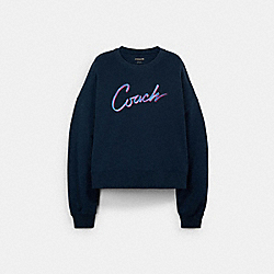 COACH AIRBRUSH CREWNECK - BRIGHT NAVY - COACH C2520