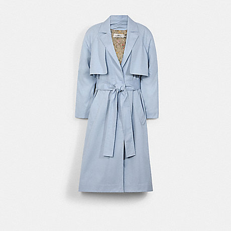 COACH LIGHTWEIGHT TRENCH WITH SIGNATURE FLORAL PRINT LINING - SKY - C2530
