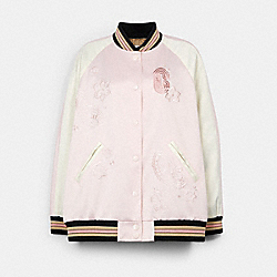 OVERSIZED BANDANA SOUVENIR JACKET - CRYSTAL PINK - COACH C2531