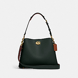 Willow Shoulder Bag In Colorblock - C2590 - BRASS/AMAZON GREEN MULTI