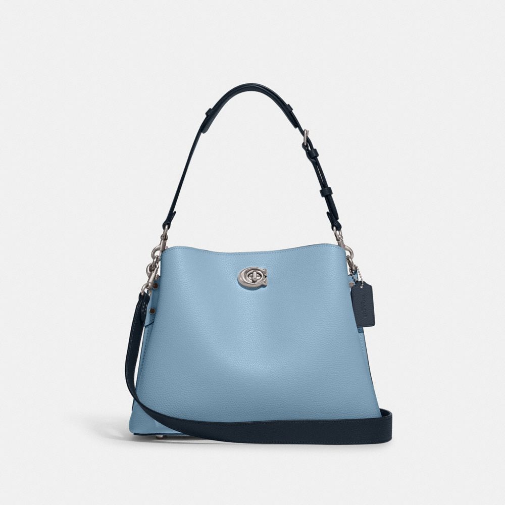 Willow Shoulder Bag In Colorblock - C2590 - Silver/Pool Multi