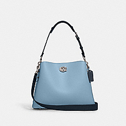 COACH C2590 Willow Shoulder Bag In Colorblock SILVER/POOL MULTI