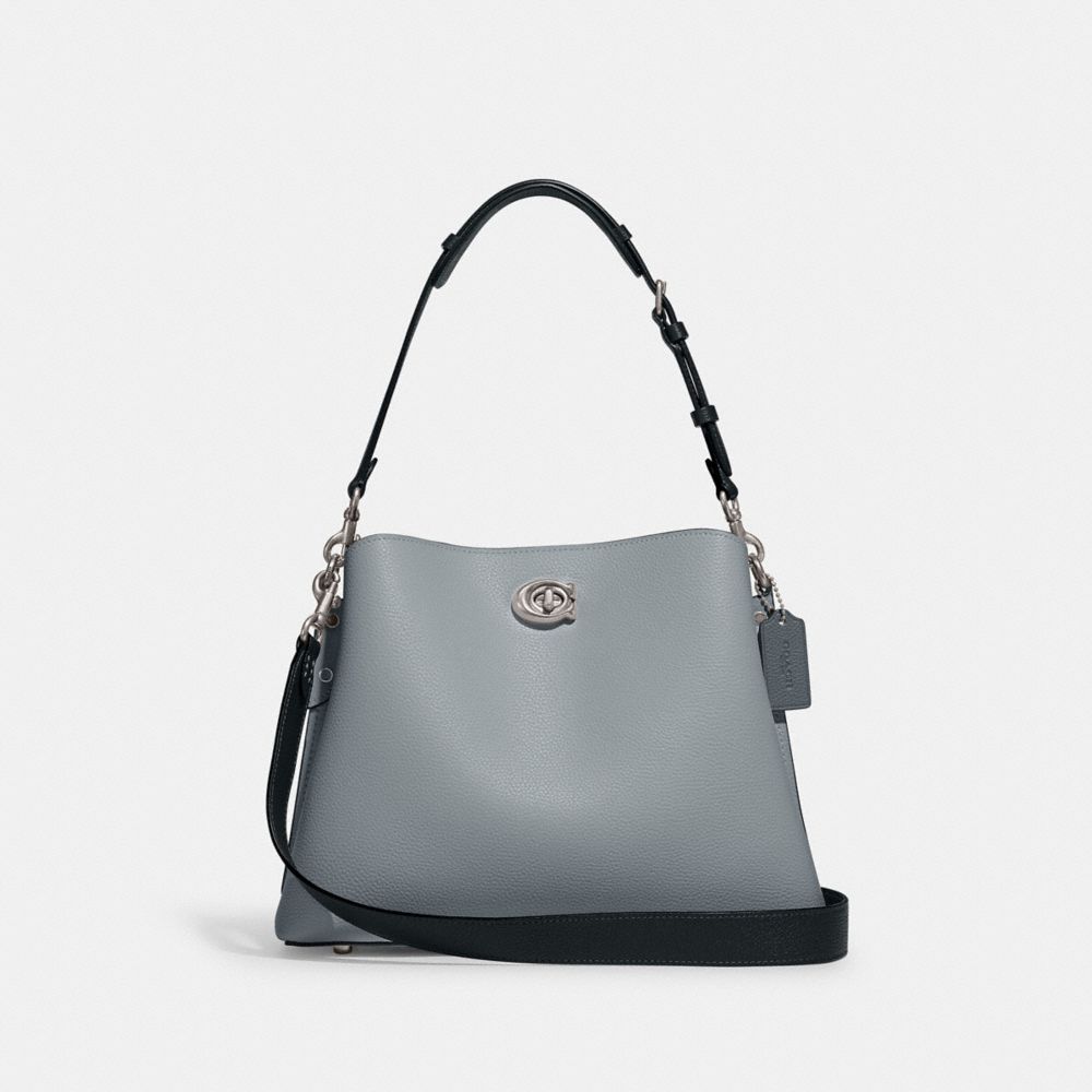 COACH C2590 Willow Shoulder Bag In Colorblock SILVER/GREY BLUE MULTI