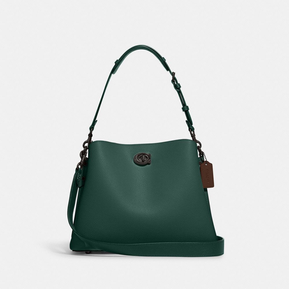 C2590 - Willow Shoulder Bag In Colorblock Pewter/Forest