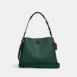 COACH C2590 Willow Shoulder Bag In Colorblock PEWTER/FOREST