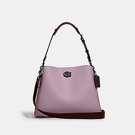 COACH C2590 Willow Shoulder Bag In Colorblock Pewter/Ice-Purple-Multi
