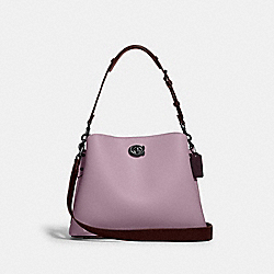 COACH C2590 Willow Shoulder Bag In Colorblock PEWTER/ICE PURPLE MULTI
