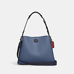 Willow Shoulder Bag In Colorblock - C2590 - Pewter/Washed Chambray Multi