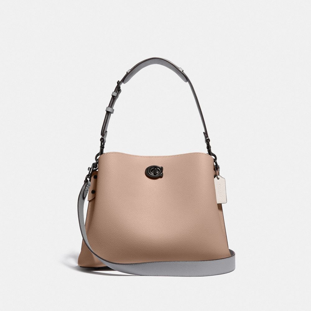 Willow Shoulder Bag In Colorblock - C2590 - Pewter/Taupe Multi