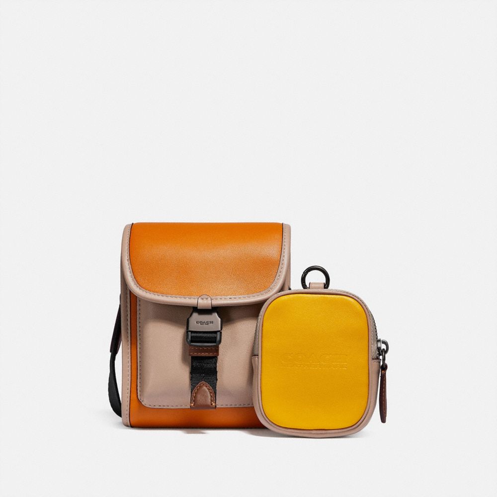 Charter North/South Crossbody With Hybrid Pouch In Colorblock - BUTTERSCOTCH MULTI - COACH C2601