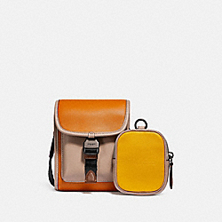 COACH C2601 Charter North/south Crossbody With Hybrid Pouch In Colorblock BUTTERSCOTCH MULTI