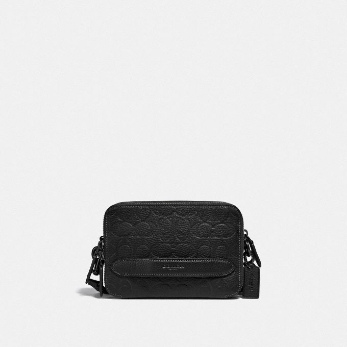 公式 Coach コーチ チャーター クロスボディ シグネチャー レザー 全てのメンズバッグ