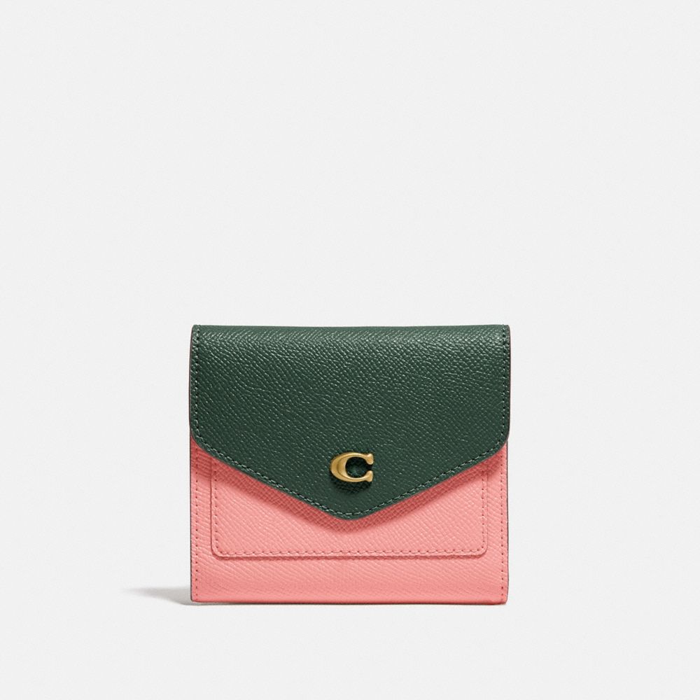 COACH Wyn Small Wallet In Colorblock - BRASS/AMAZON GREEN MULTI - C2619