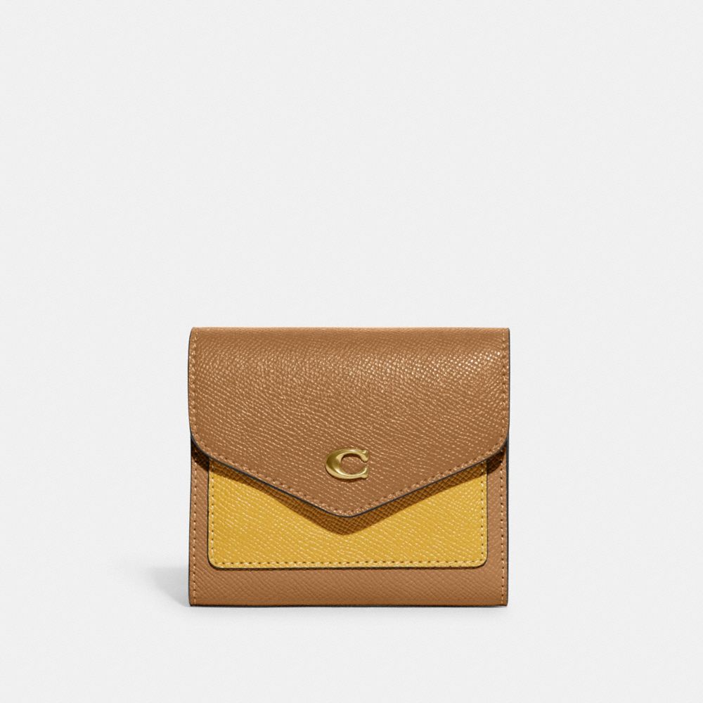 Wyn Small Wallet In Colorblock - C2619 - Brass/Light Camel Multi
