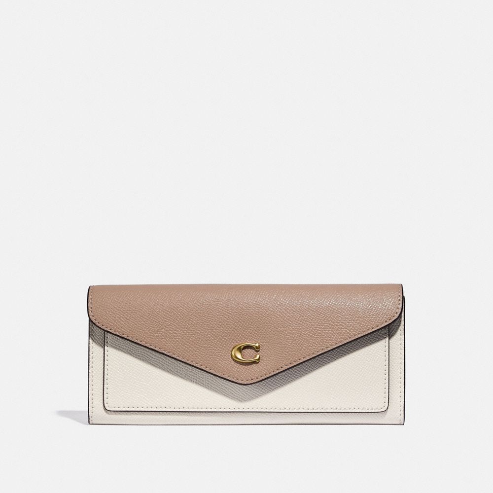 Wyn Soft Wallet In Colorblock - C2622 - BRASS/CHALK TAUPE MULTI