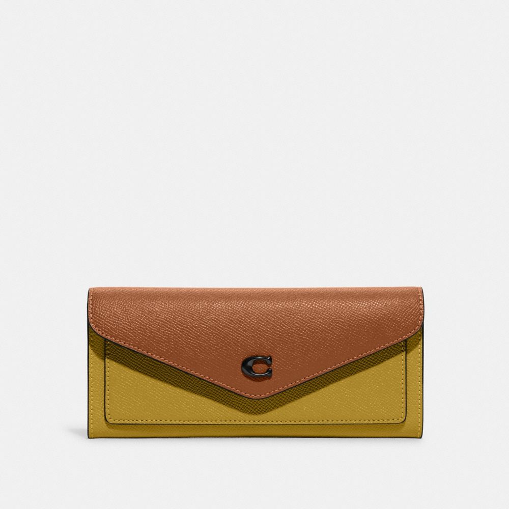 COACH C2622 Wyn Soft Wallet In Colorblock PEWTER/FLAX