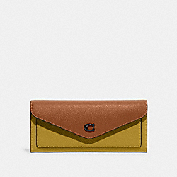 Wyn Soft Wallet In Colorblock - C2622 - Pewter/Flax
