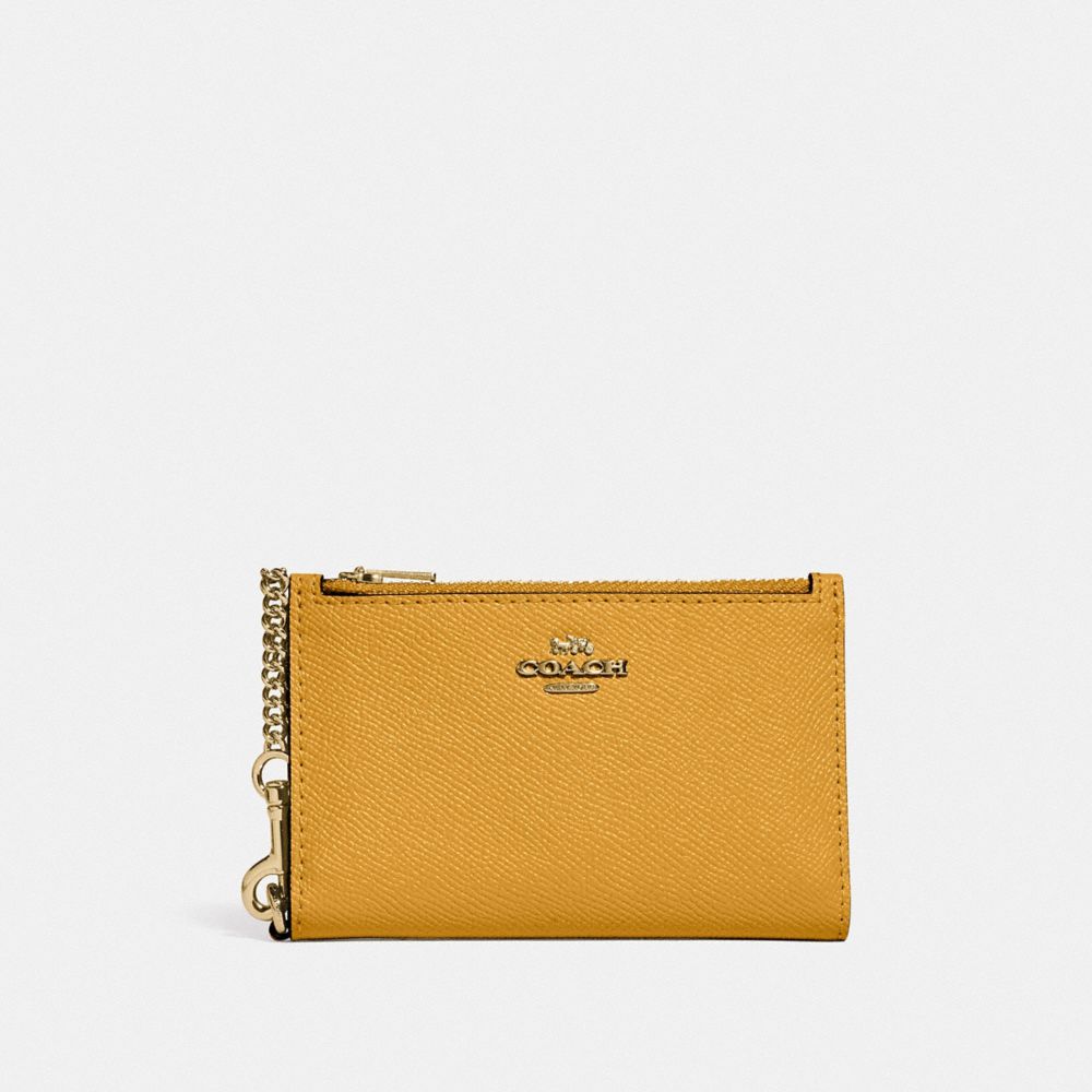 COACH C2644 - Zip Chain Card Case BRASS/BUTTERCUP