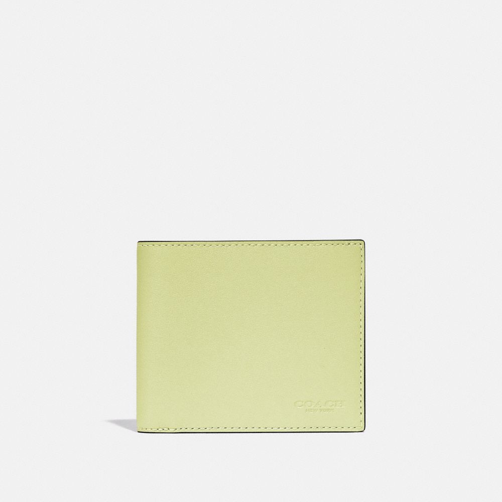 3 In 1 Wallet In Colorblock - PALE LIME/PEBBLE - COACH C2648