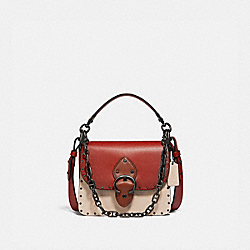 Beat Shoulder Bag 18 In Colorblock With Rivets - V5/RED SAND IVORY MULTI - COACH C2661