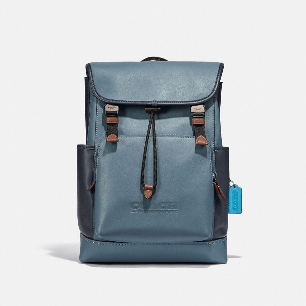 COACH C2662 League Flap Backpack In Colorblock JI/BLUE QUARTZ MULTI