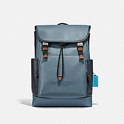 League Flap Backpack In Colorblock - JI/BLUE QUARTZ MULTI - COACH C2662