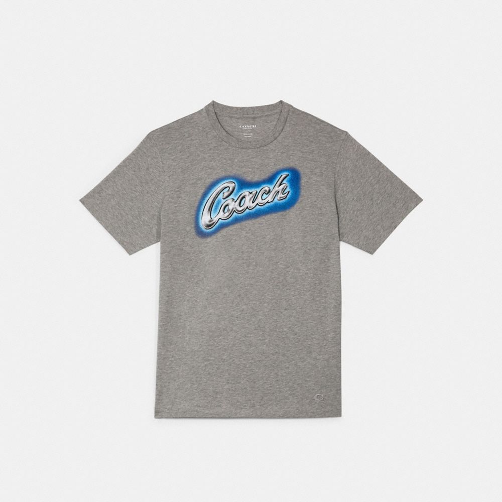 AIRBRUSH T-SHIRT - LIGHT GREY MELANGE - COACH C2691