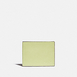 Slim Billfold Wallet In Colorblock - PALE LIME/PEBBLE - COACH C2695