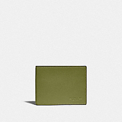COACH C2695 - Slim Billfold Wallet In Colorblock OLIVE GREEN/AMAZON GREEN