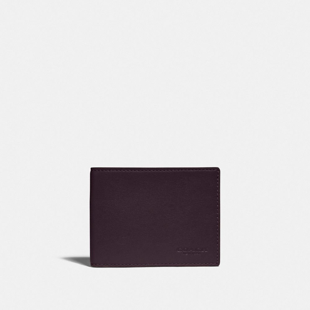 Slim Billfold Wallet In Colorblock - C2695 - Oxblood/Red Sand