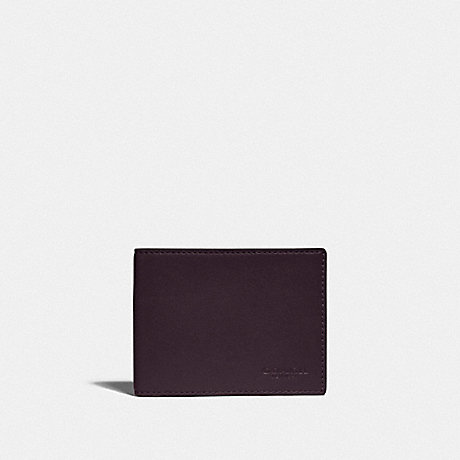 COACH C2695 Slim Billfold Wallet In Colorblock Oxblood/Red-Sand
