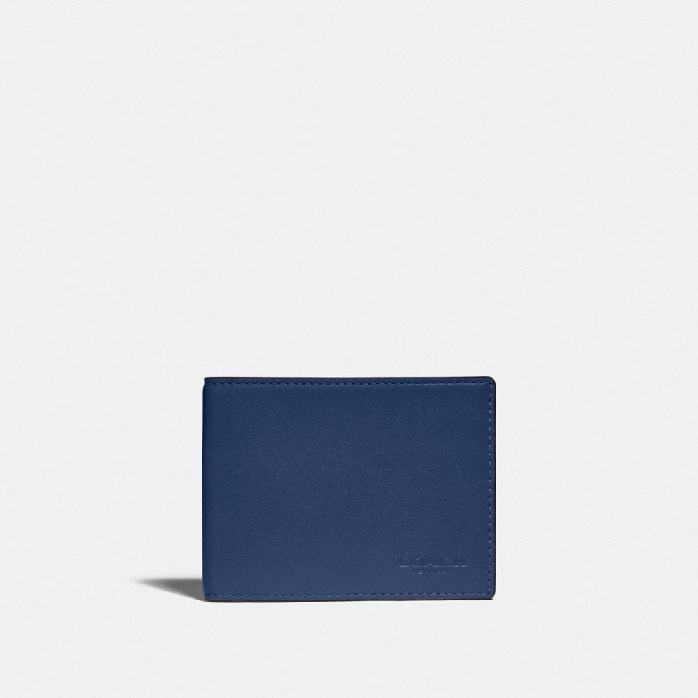Slim Billfold Wallet In Colorblock - C2695 - Deep Blue/Prussian