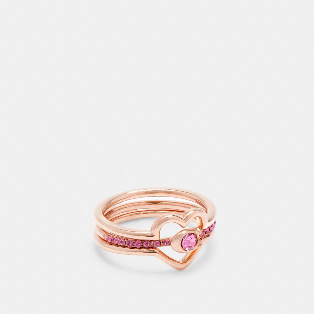 HEART RING SET - C2730 - RS/PINK