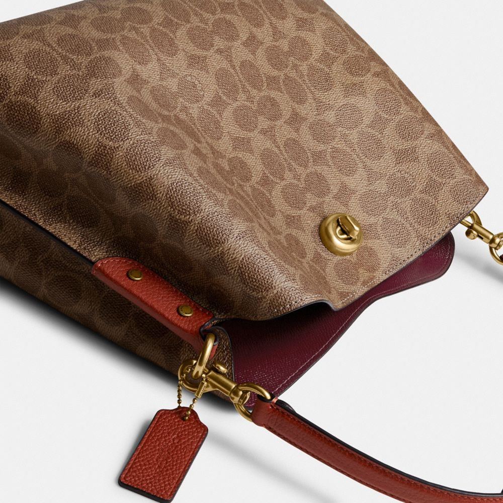 公式 Coach コーチ ウィロウ ショルダー バッグ シグネチャー キャンバス 全てのレディースバッグ