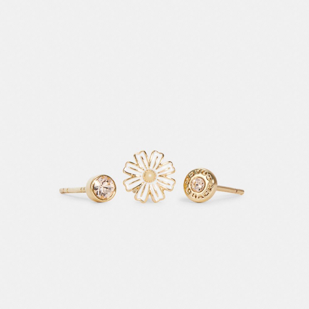 COACH DAISY STUD EARRINGS SET - GD/WHITE - C2754