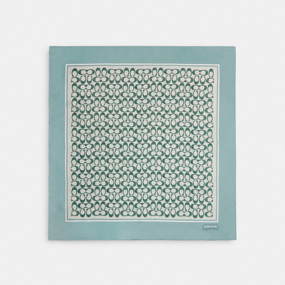 復古經典 SIGNATURE 印花真絲方巾