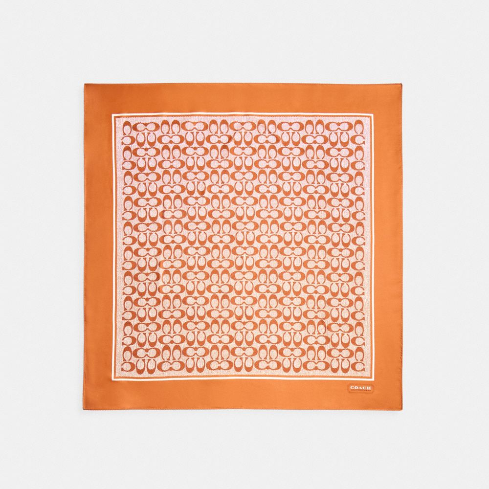 復古經典 SIGNATURE 印花真絲方巾