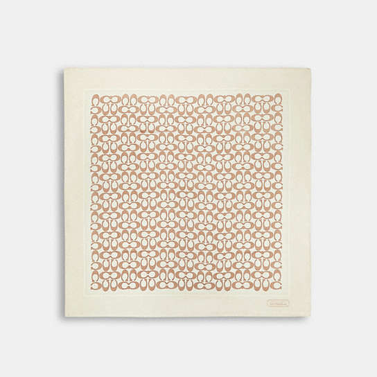C2755 - Vintage Signature Print Silk Square Scarf Ivory