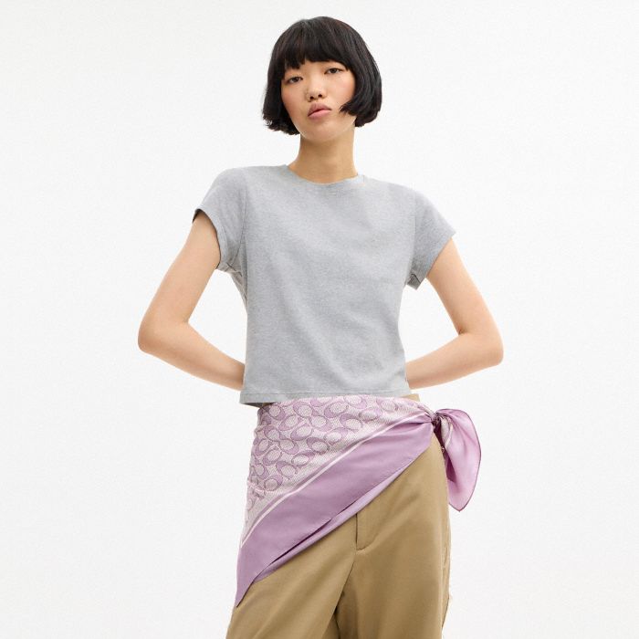 經典 SIGNATURE 復古印花真絲方巾