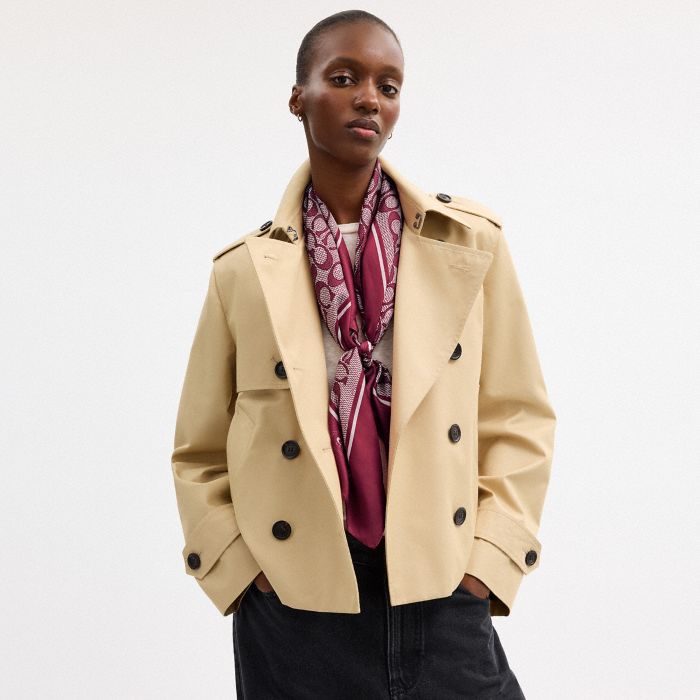 TEXTURED SIGNATURE PRINT SILK SQUARE SCARF