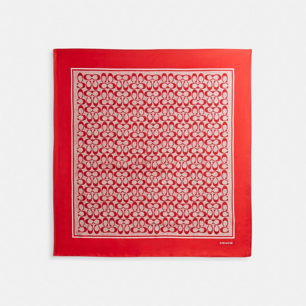 復古經典 SIGNATURE 印花真絲方巾