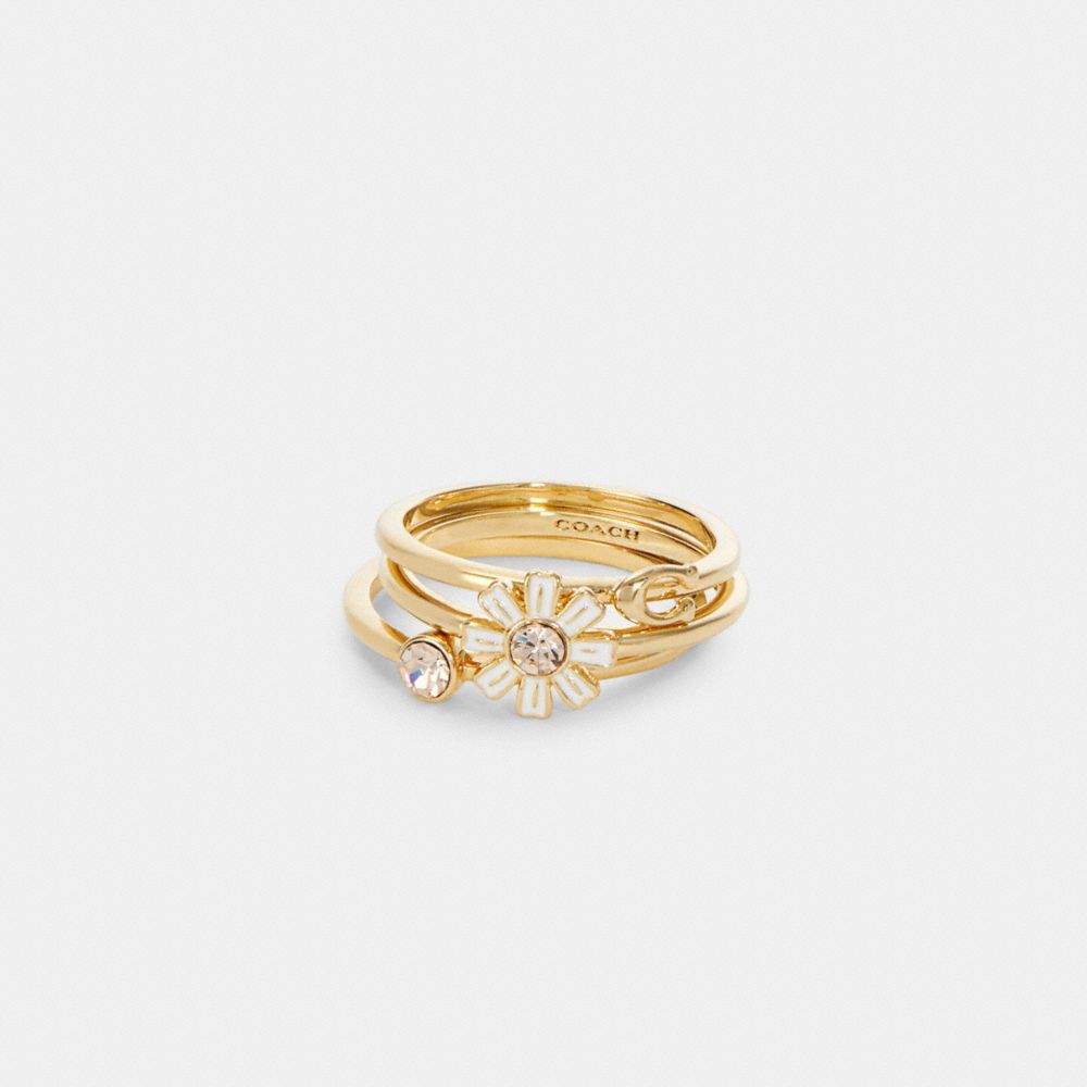 DAISY RING SET - C2758 - GD/WHITE