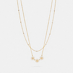 COACH C2763 Triple Daisy Necklace GD/WHITE