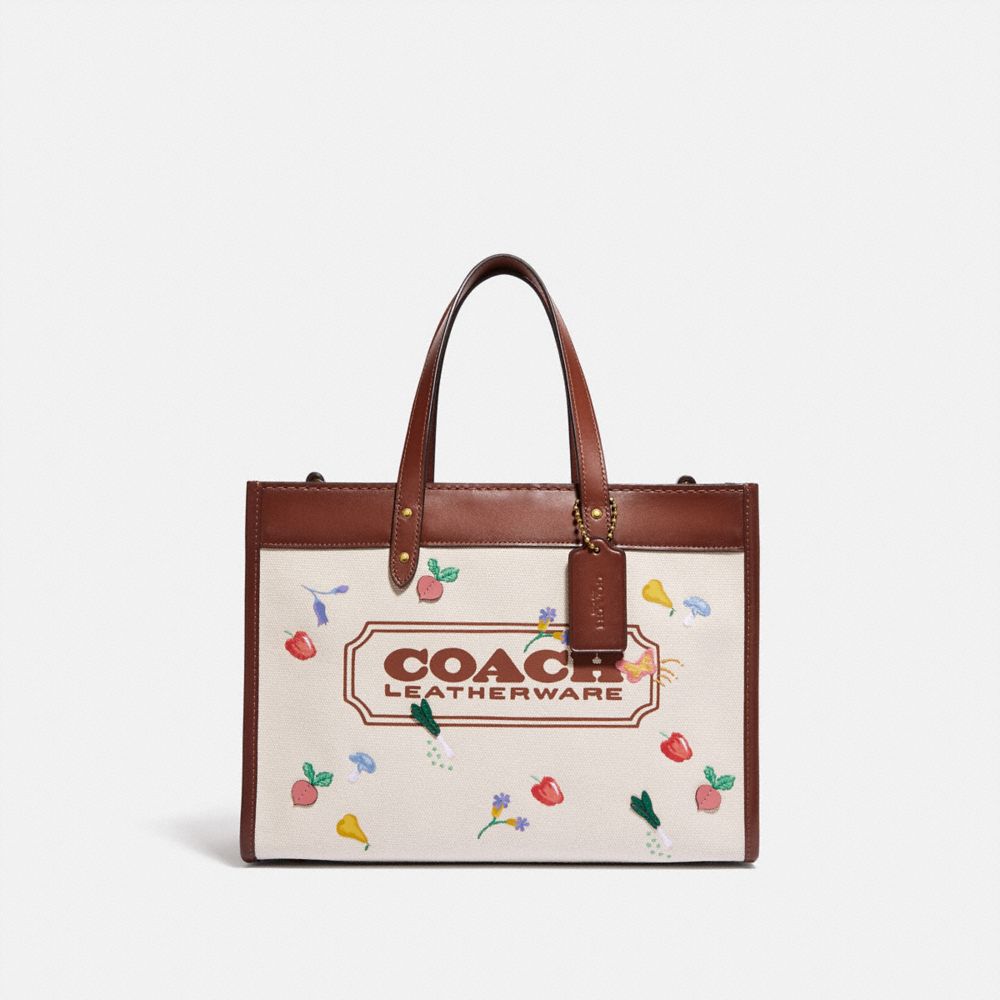 Field Tote 30 With Garden Embroidery Coach Badge