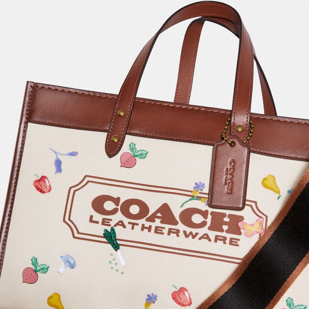 Field Tote 30 With Garden Embroidery Coach Badge