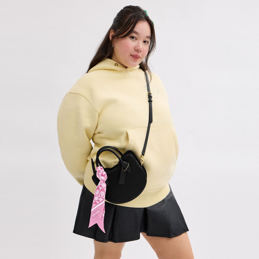 復古經典 SIGNATURE 印花真絲窄版圍巾