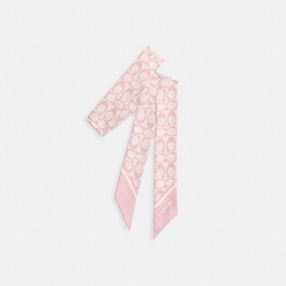 復古經典 SIGNATURE 印花真絲窄版圍巾