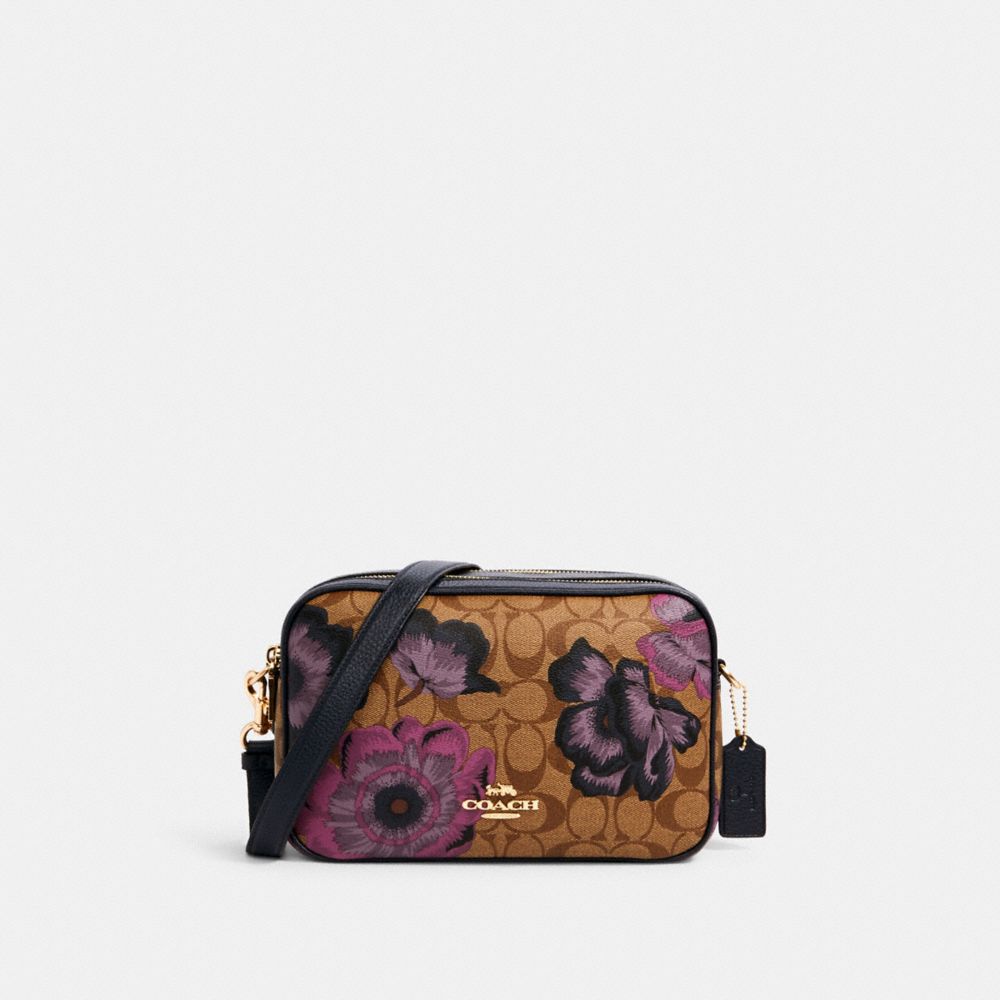 COACH Jes Crossbody In Signature Canvas With Kaffe Fassett Print - GOLD/KHAKI MULTI - C2799