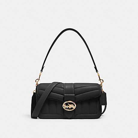 COACH C2801 Georgie Shoulder Bag With Puffy Quilting GOLD/BLACK